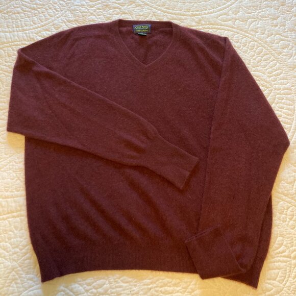 Men's Burgundy Club Room by Charter Club 2-Ply Cashmere Sweater - Picture 1 of 3